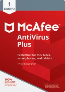 McAfee Antivirus Plus - 1 Año / 1 Dispositivo