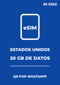 eSIM USA 20GB / 30 días - Datos móviles