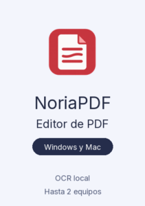 NoriaPDF - Editor de PDF para Windows y Mac (1 mes)